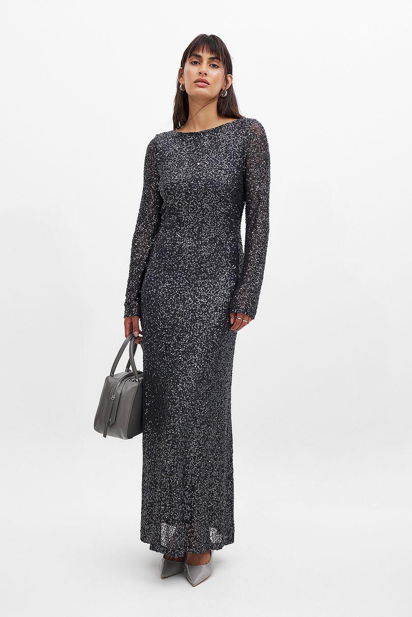 Open Back Sequin Maxi Dress Product Image