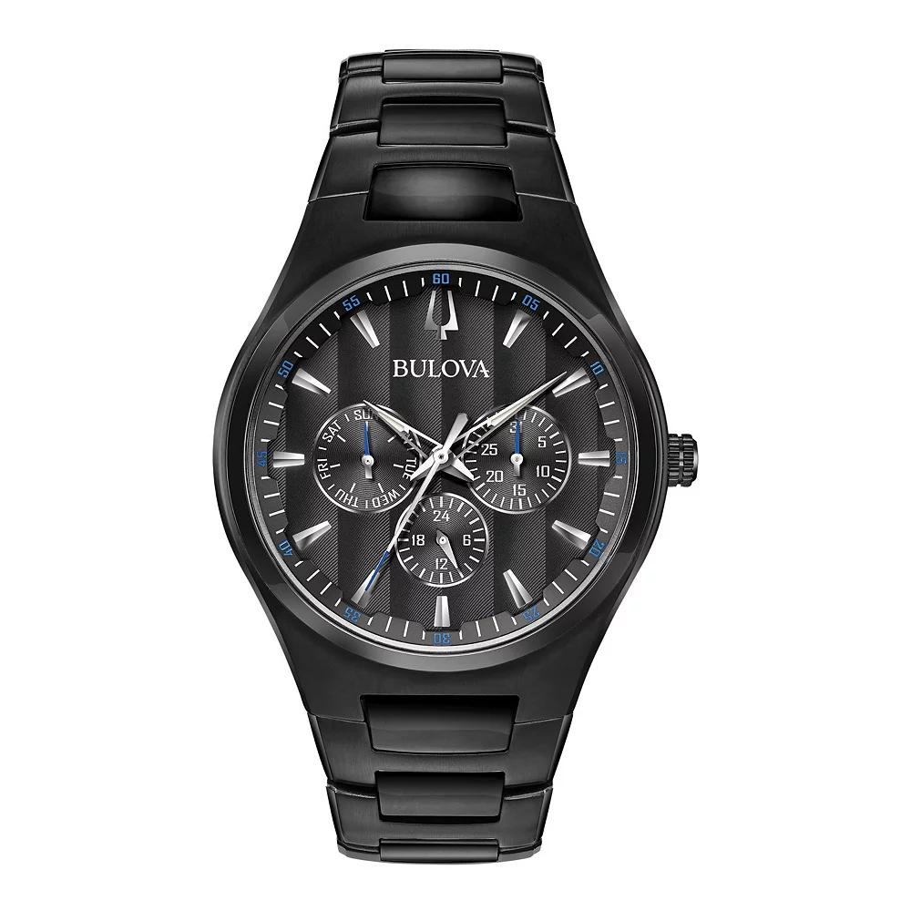 Bulova Men's Classic Black Stainless Steel Watch - 98C129, Size: 9" Product Image