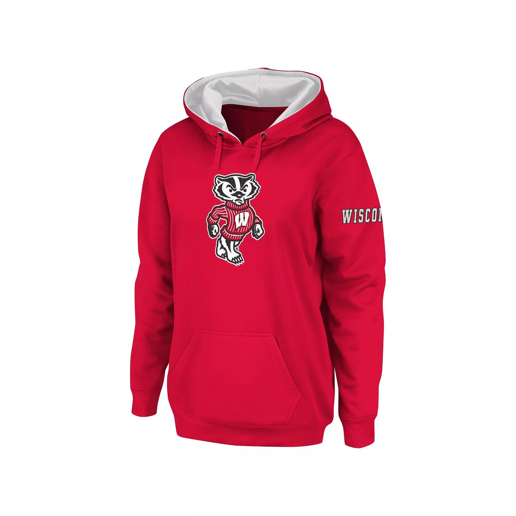 Women's Stadium Athletic Cardinal Wisconsin Badgers Big Logo Pullover Hoodie,  Product Image