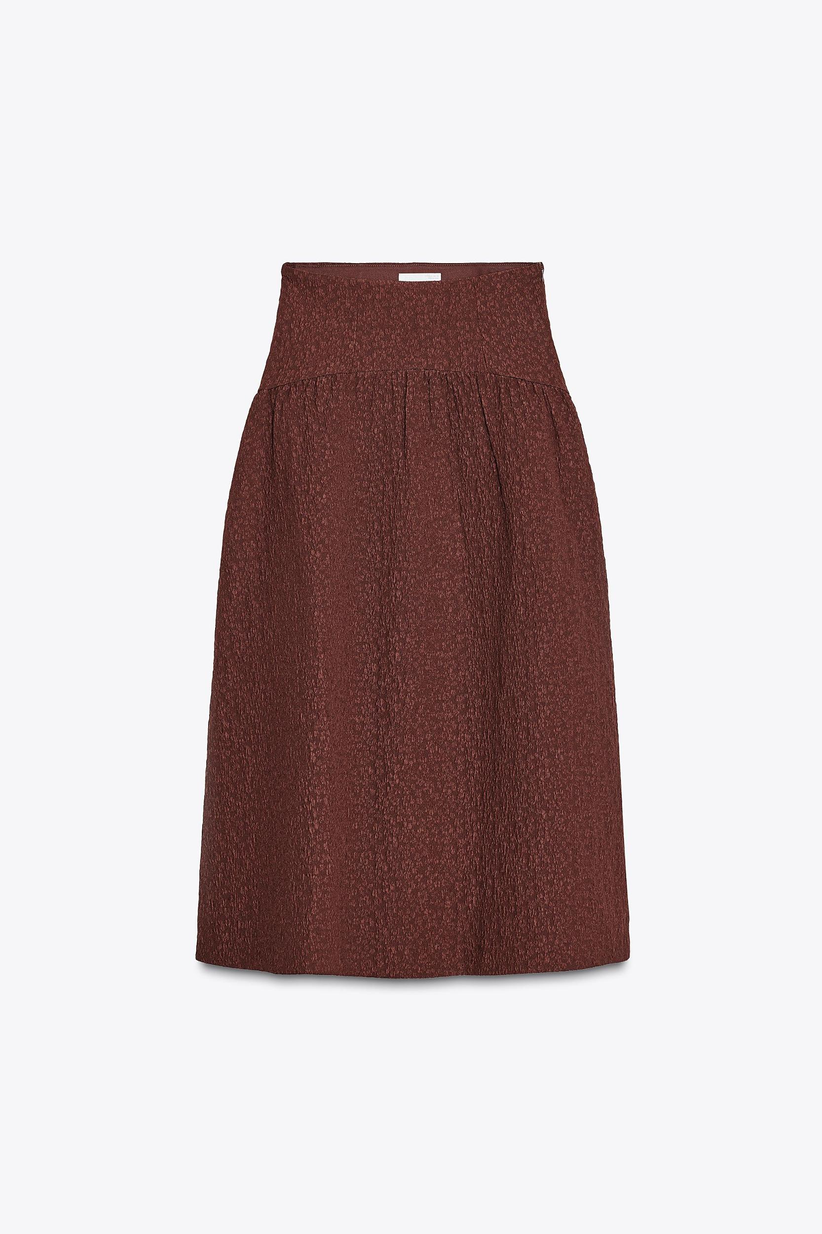 TEXTURED MIDI SKIRT Product Image