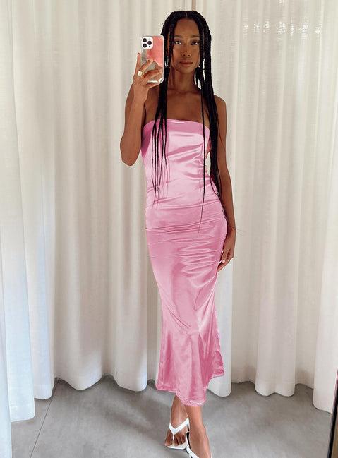 Shaya Strapless Maxi Dress Pink Product Image