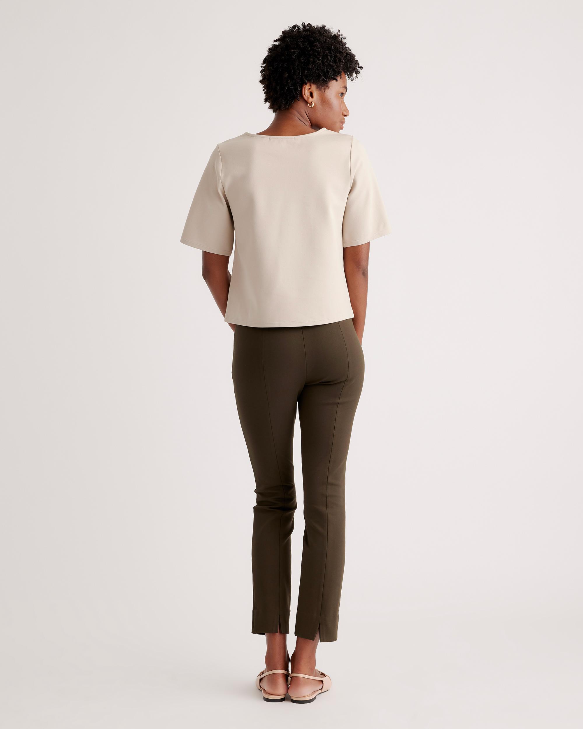 Quince | Women's Ultra-Stretch Ponte Pintuck Ankle Pants Rayon Product Image