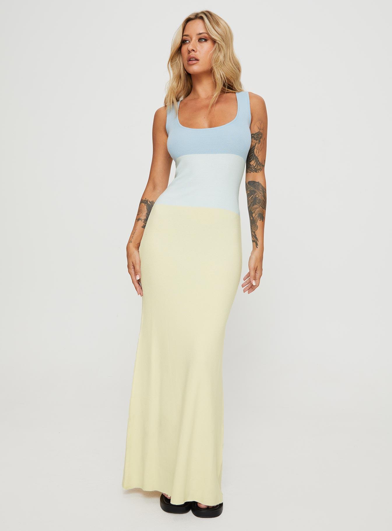 Abyss Knit Maxi Dress Blue / Multi Product Image