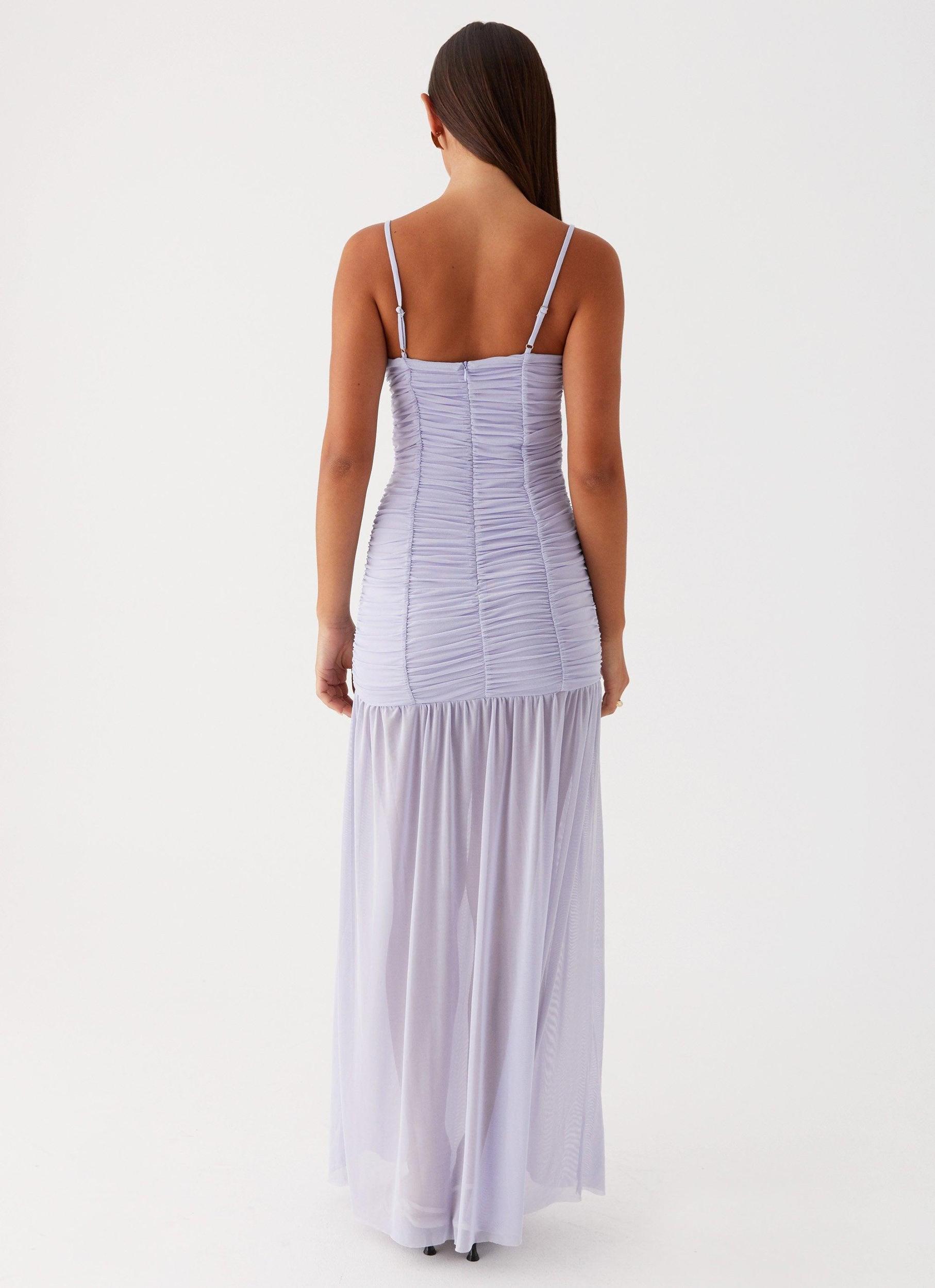 Constance Mesh Maxi Dress - Lavender Product Image