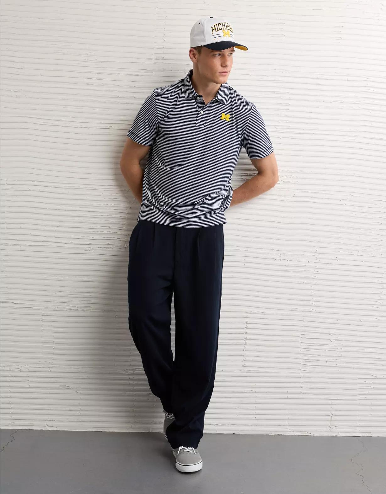 AE 24/7 Michigan Wolverines Graphic Club Polo Shirt Product Image
