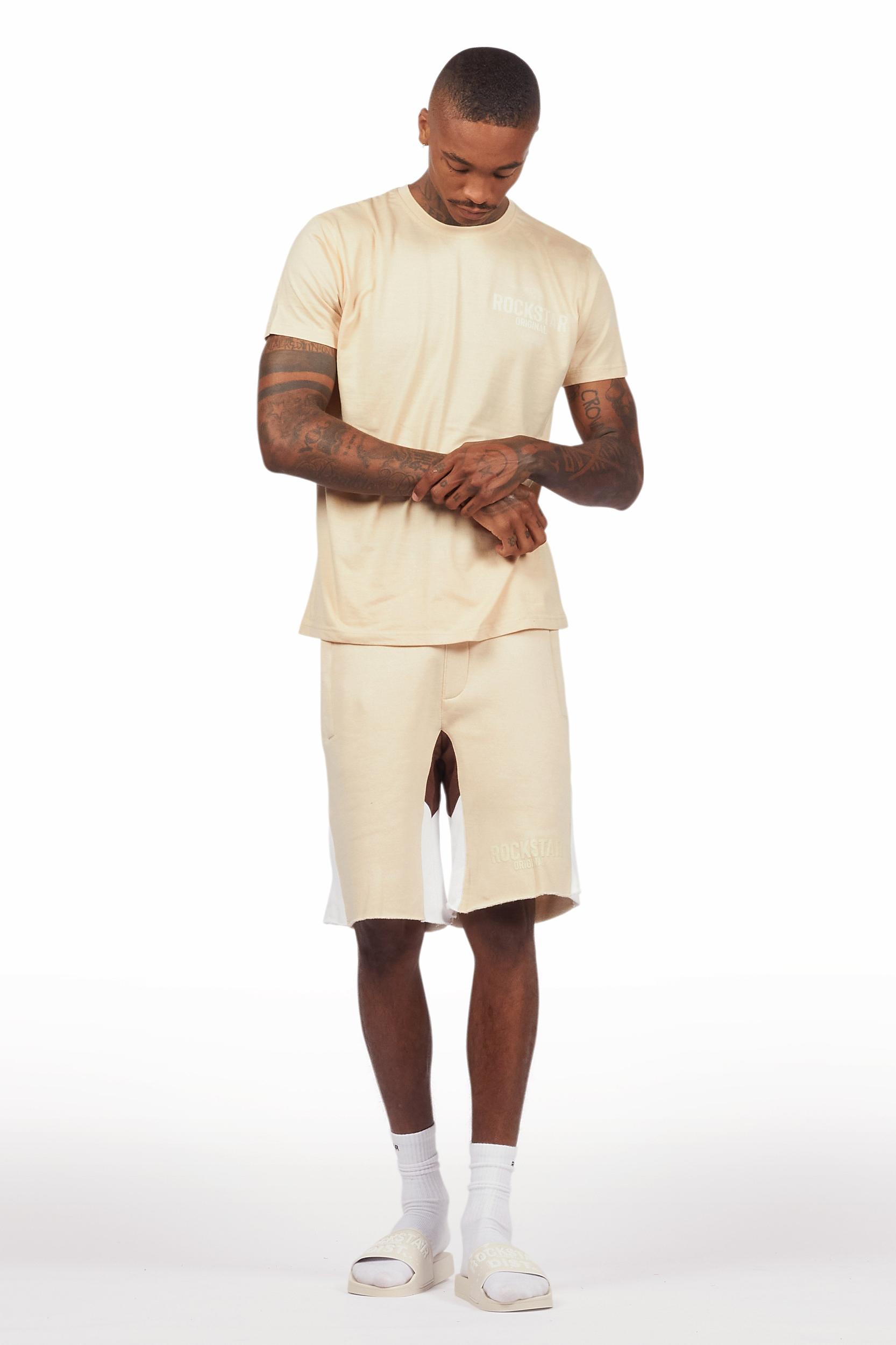 Sana Beige Relaxed T-Shirt/Short Set Male Product Image