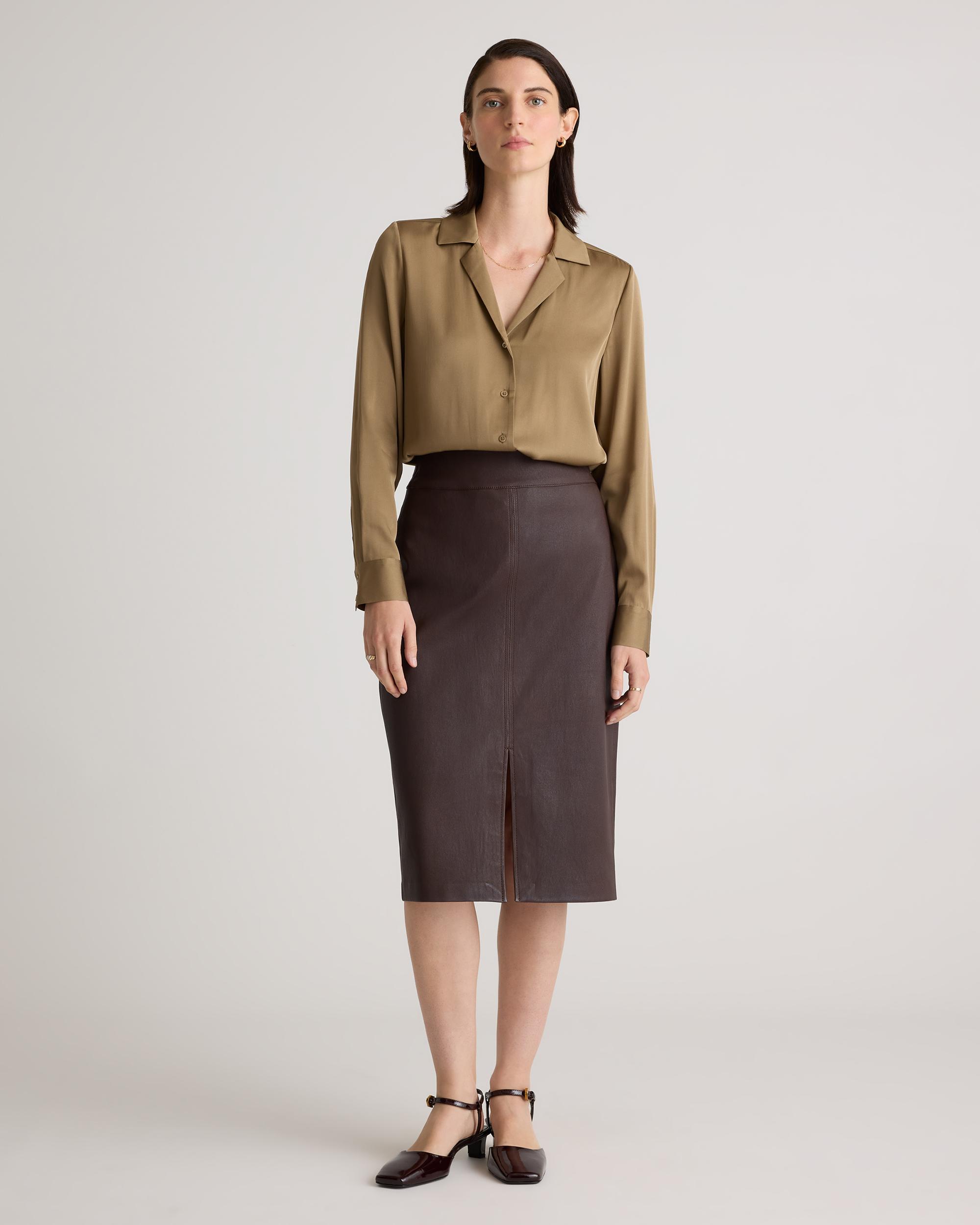 Quince | Women's Washable Stretch Silk Notch Collar Blouse Size XS Product Image