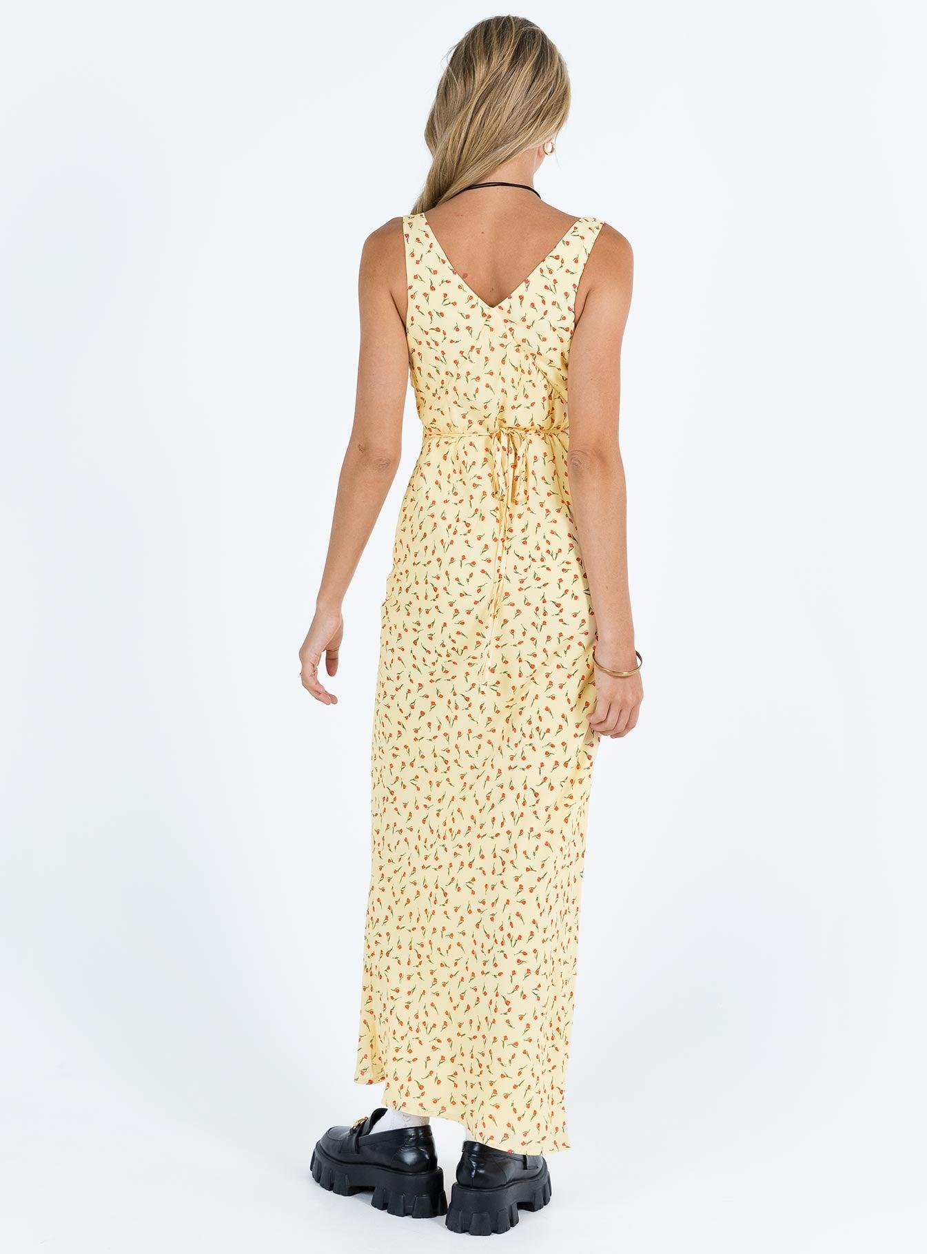 Nellie Maxi Dress Yellow / Red Floral Product Image