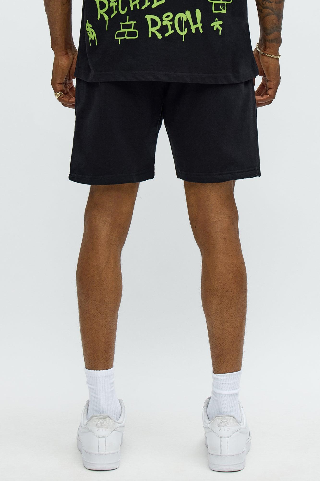 Richie Rich Fly Sweatshorts - Black Male Product Image