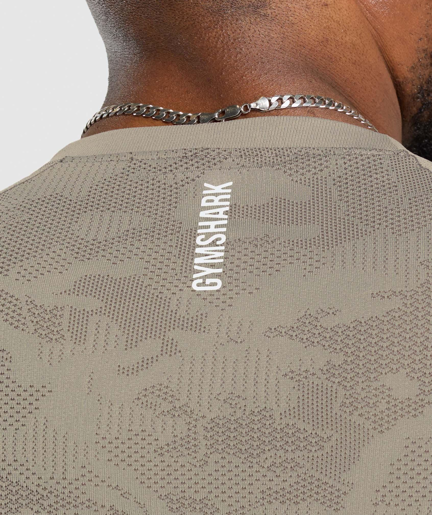 Gymshark Geo Seamless Long Sleeve T-Shirt - Linen Brown/Camo Brown Male Product Image