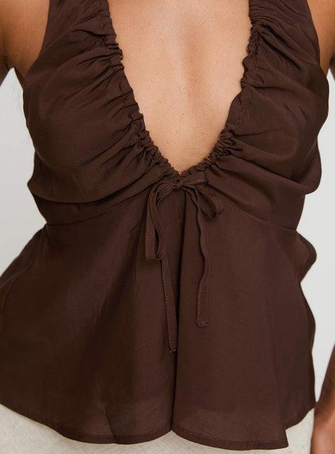 Gadot Halter Top Brown Product Image