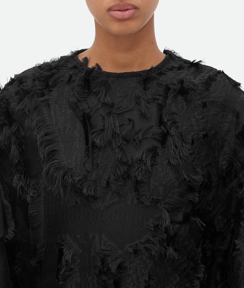 Women's Viscose Fil Coupe Top in Black Product Image