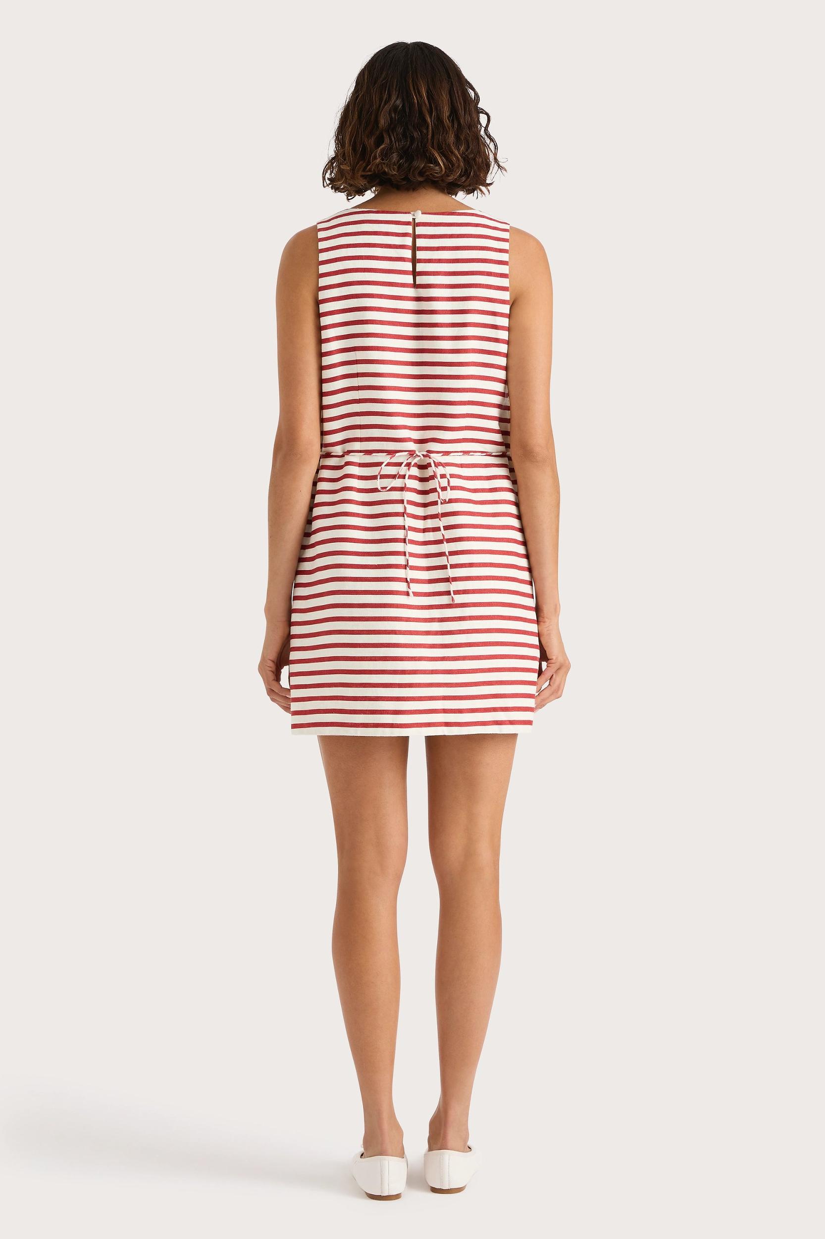 Kelly Mini Dress Breton Stripe Red - Final Sale Product Image