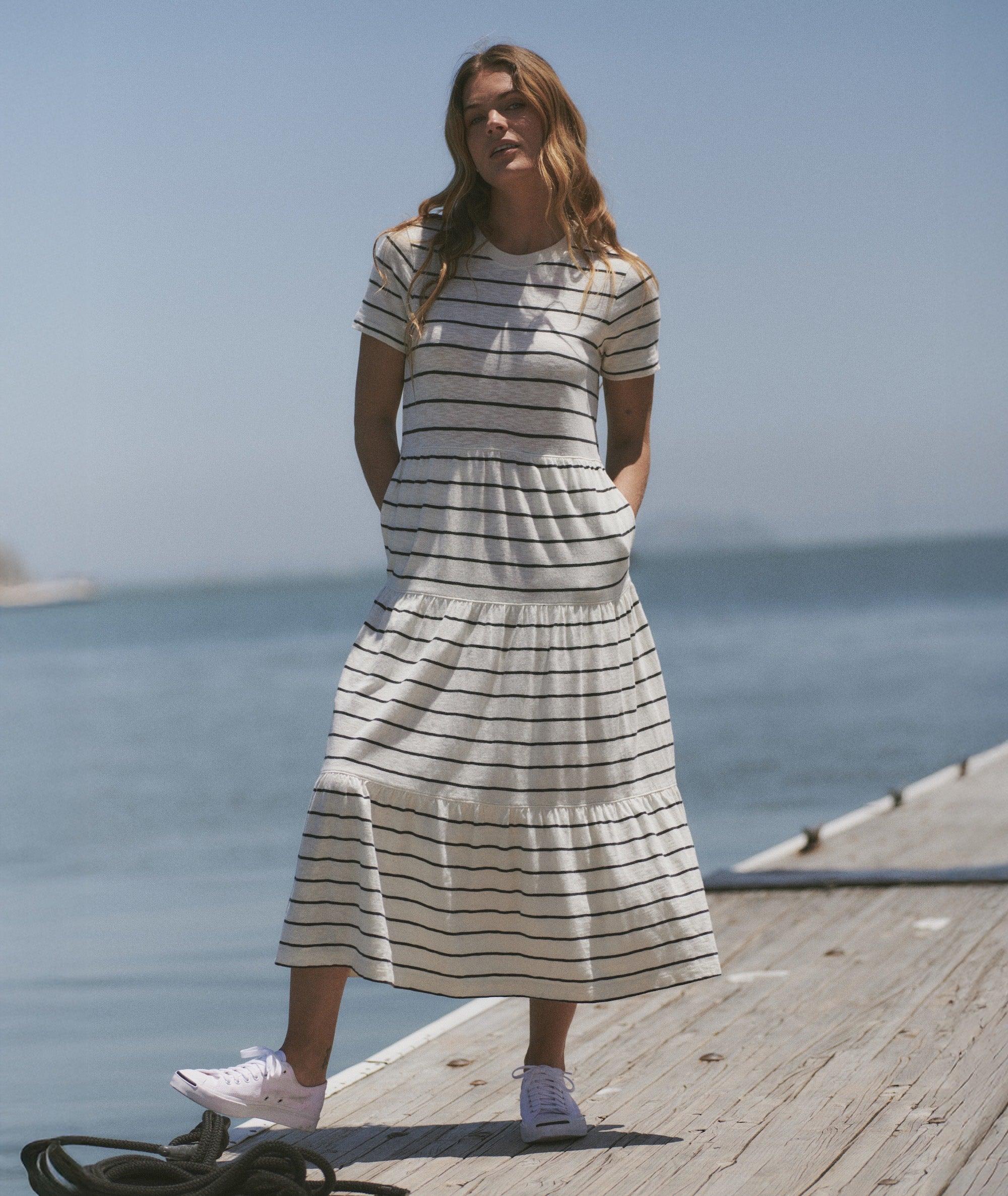 Sadie Vintage Slub Midi Dress Product Image