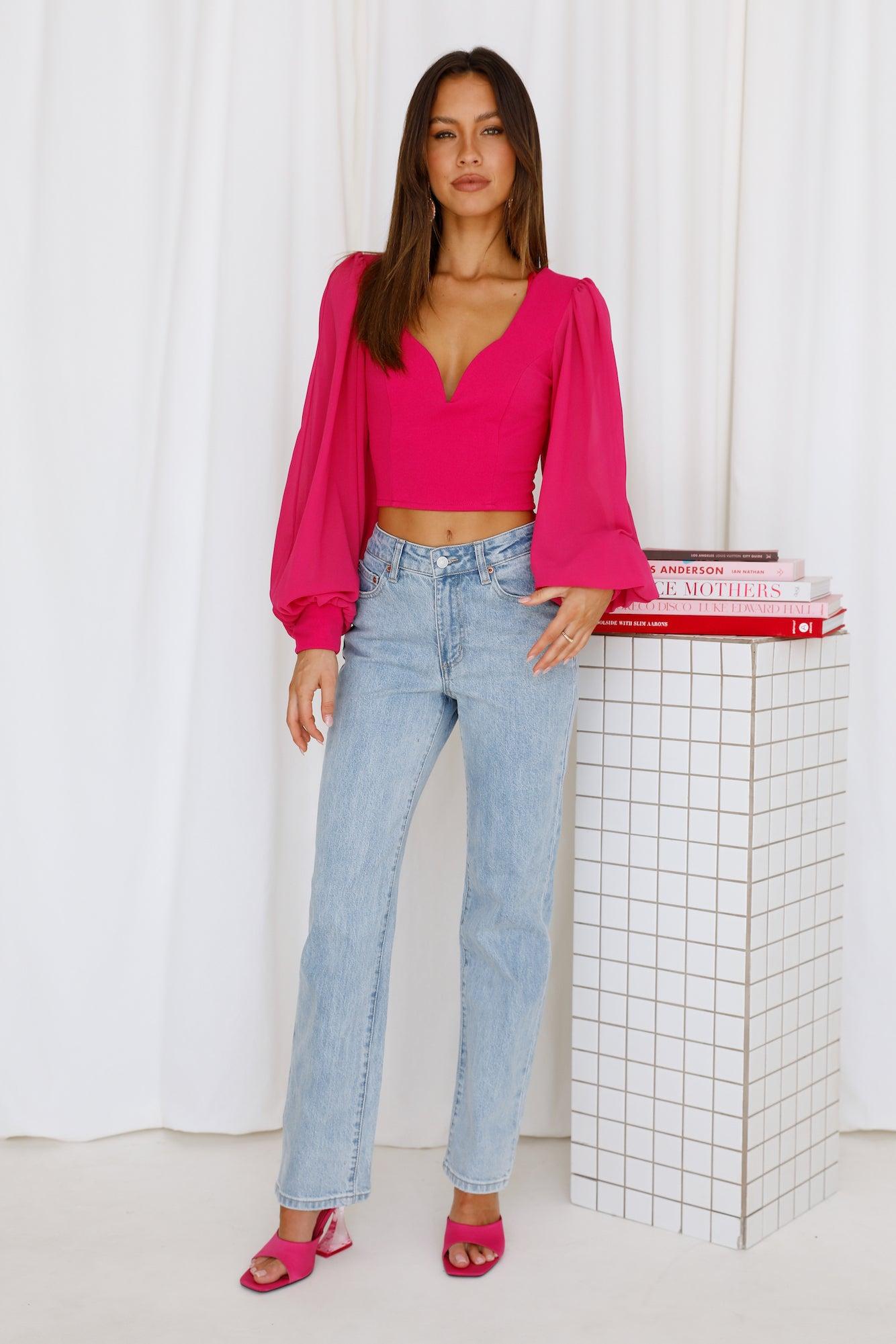 Night Train Crop Top Fuchsia Product Image