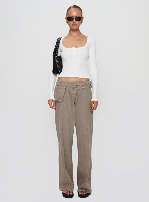 Daphine Long Sleeve Top White Product Image