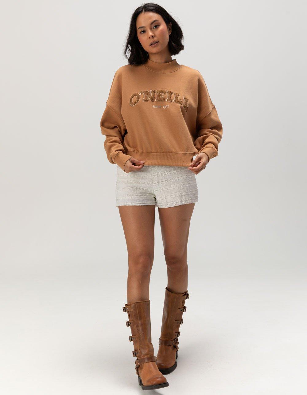 O'NEILL Moment Womens Crop Crewneck Sweatshirt - TOBACCO Product Image