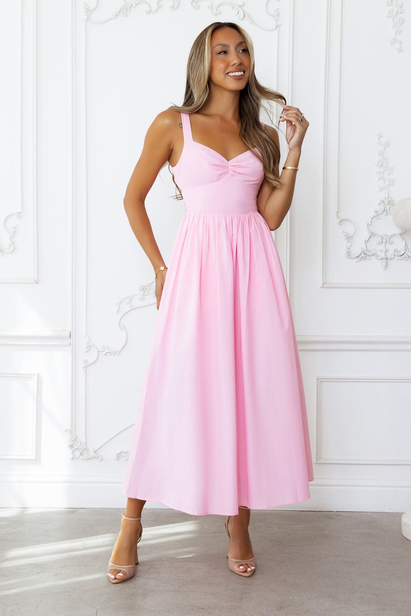 Sunshine Dreamer Midi Dress Pink Product Image