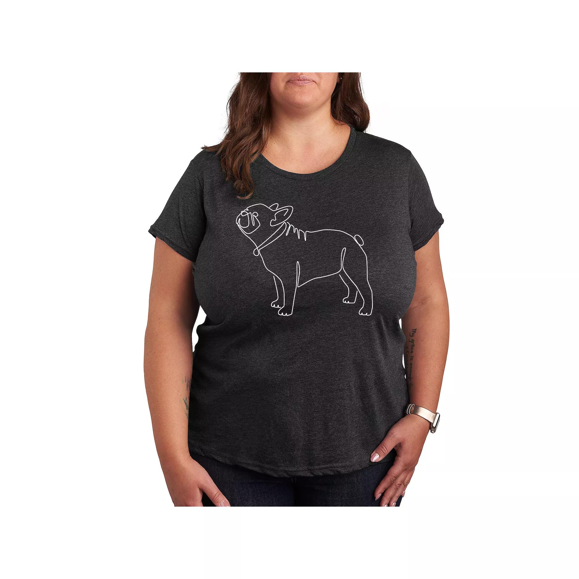 Plus Chicken Continuous Line Doodle Graphic Tee, Women's,  Product Image