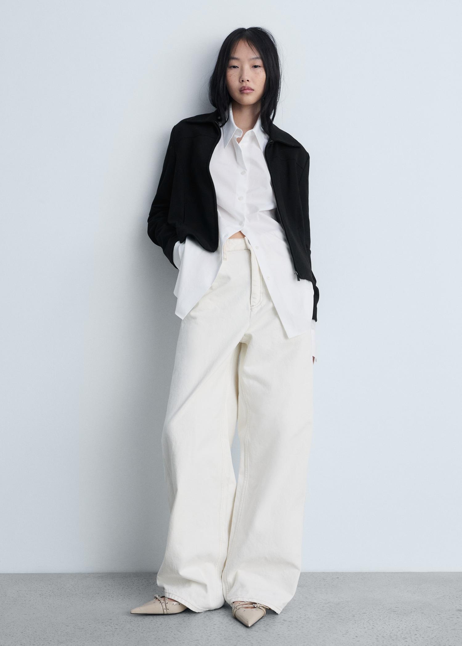 Zipper fitted jacket - Women | MANGO USA Product Image