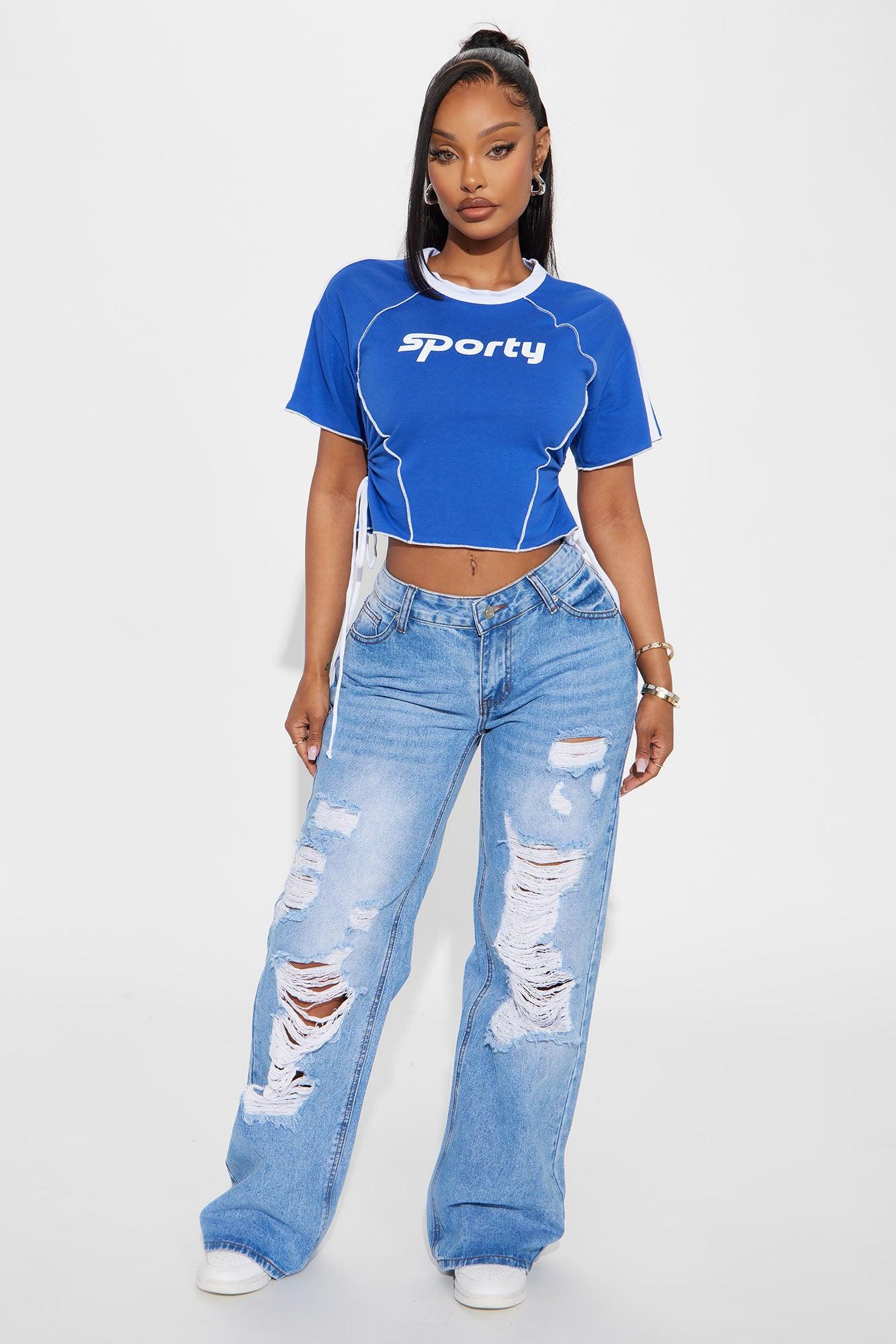 Never Better Sporty Cut Out Tee - Royal Product Image