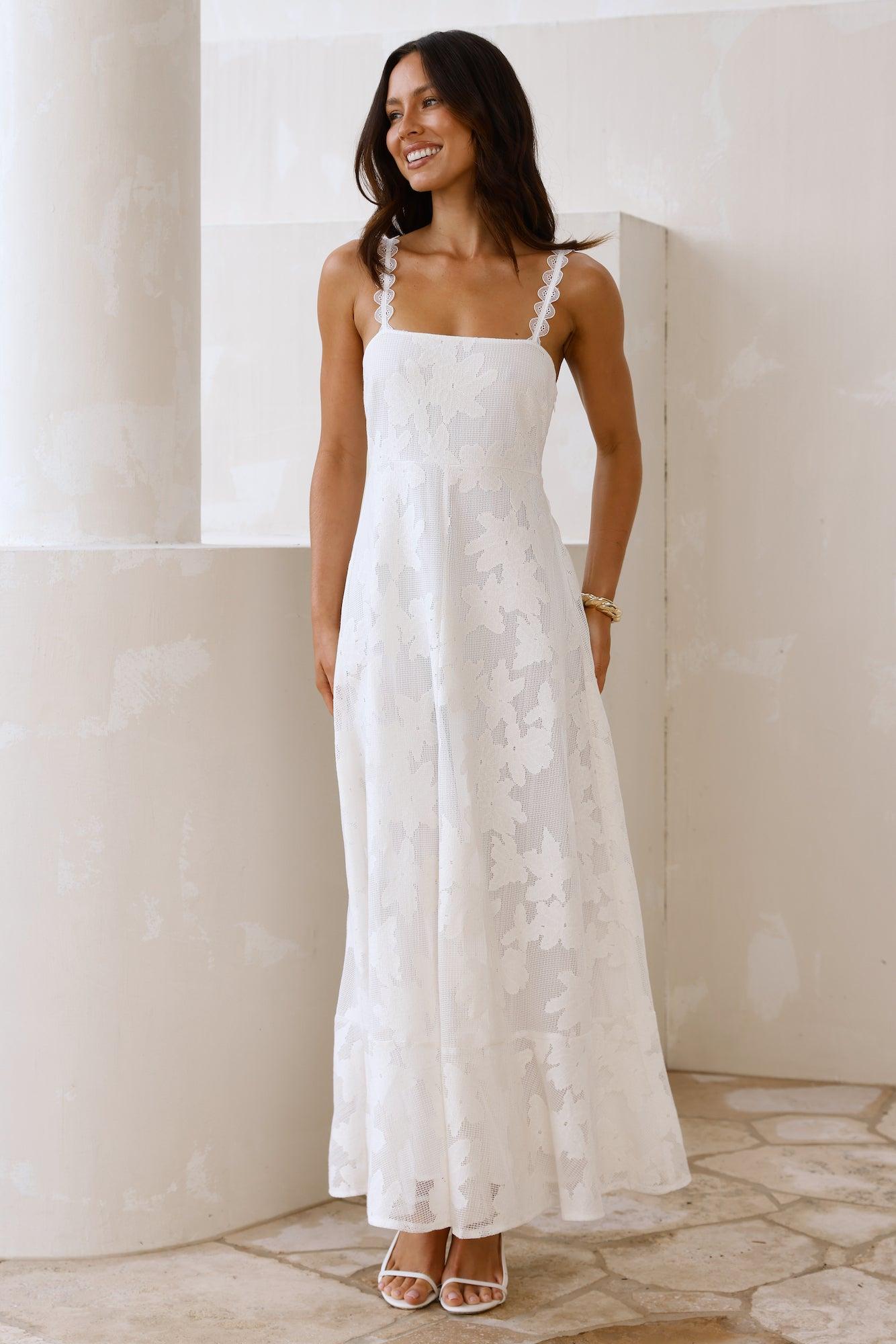 Soft Blossom Maxi Dress Cream Product Image