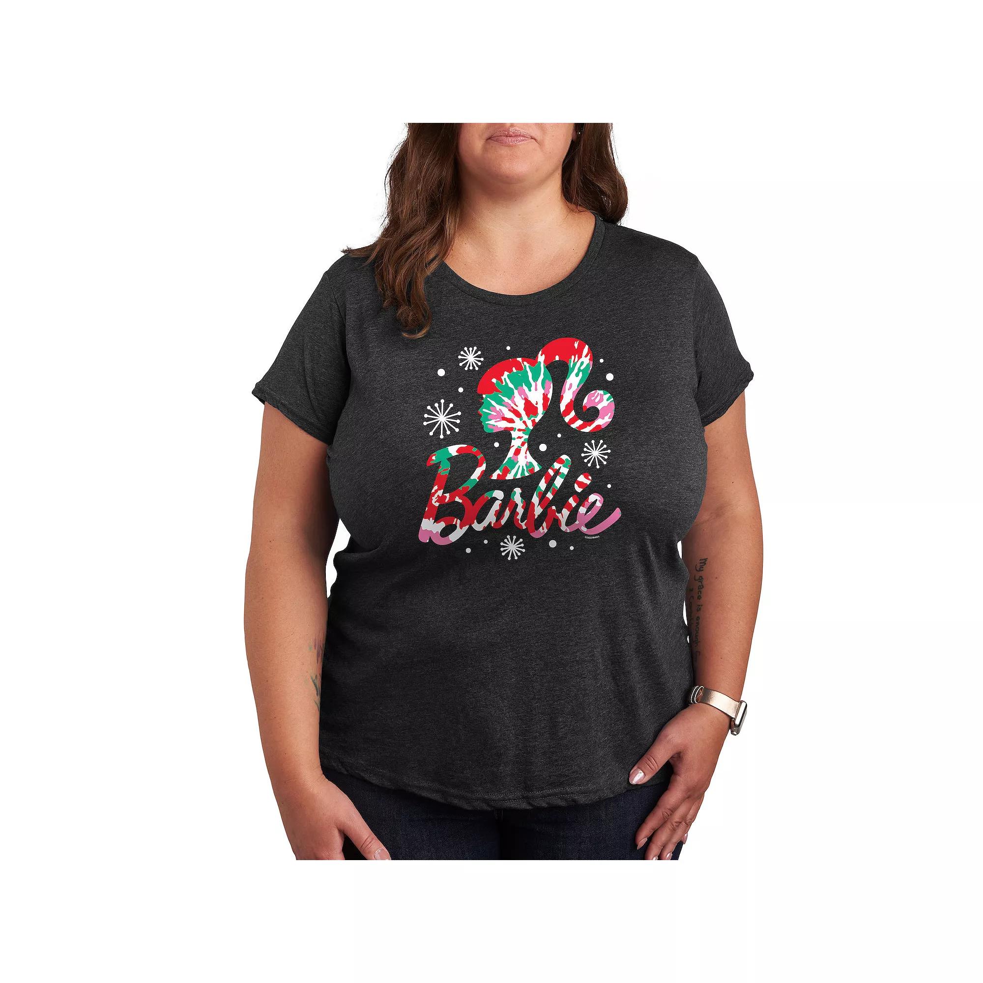 Plus Barbie® Holiday Tie Dye Logo Graphic Tee, Women's,  Product Image