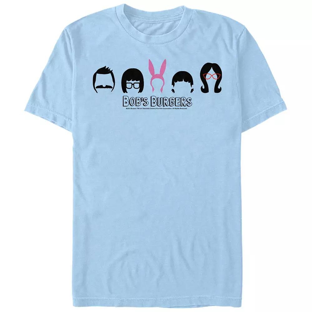 Men's Bob's Burgers Head Silhouettes Graphic Tee, Size: Medium, Light Blue Product Image