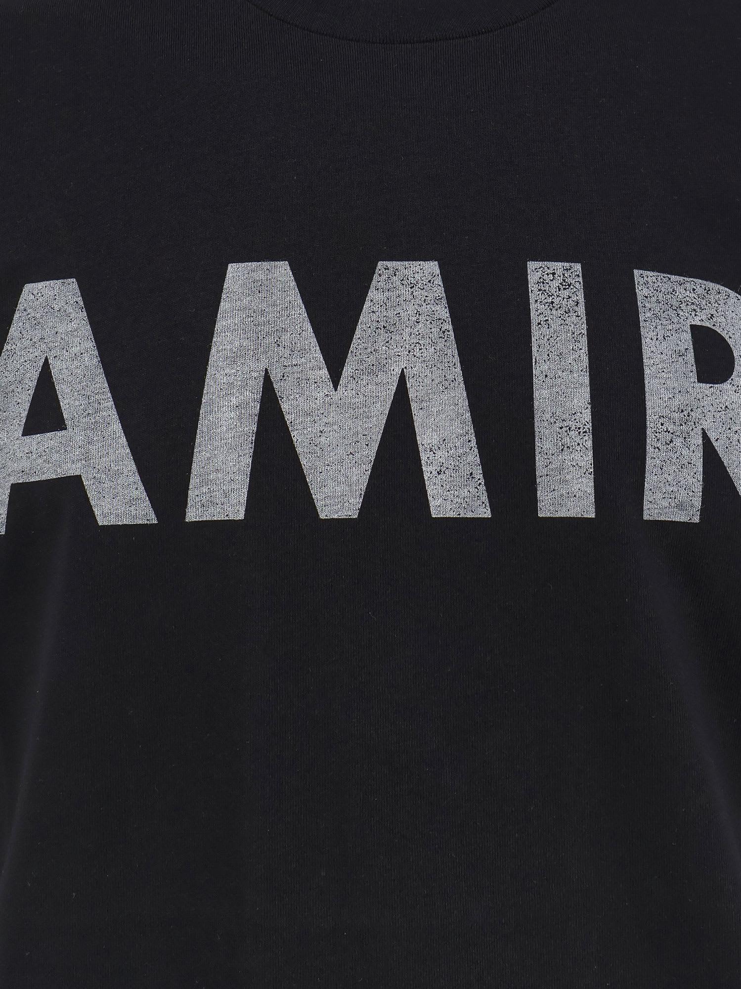 AMIRI Black Cotton T-shirt With Bold Logo Statement Product Image