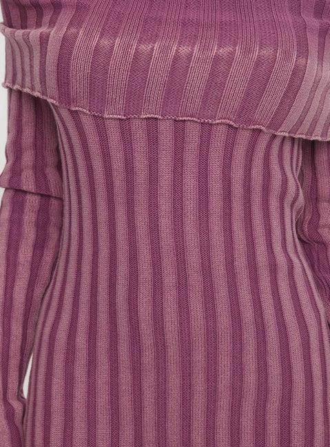 Kalesie Long Sleeve Rib Mini Dress Pink Product Image