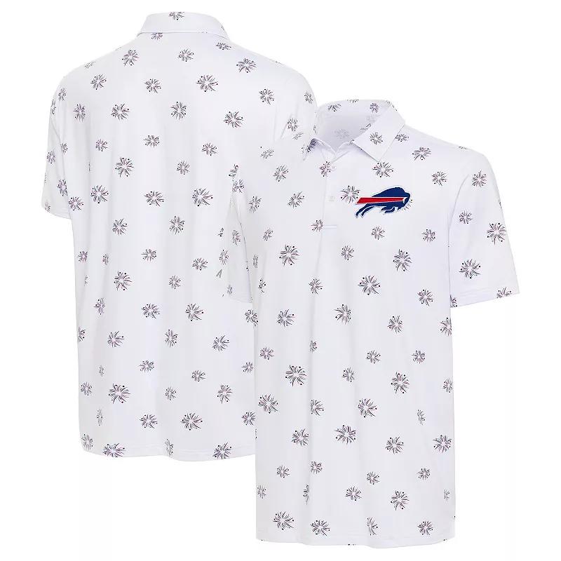 Men's Antigua White Buffalo Bills Fireworks Polo,  Product Image