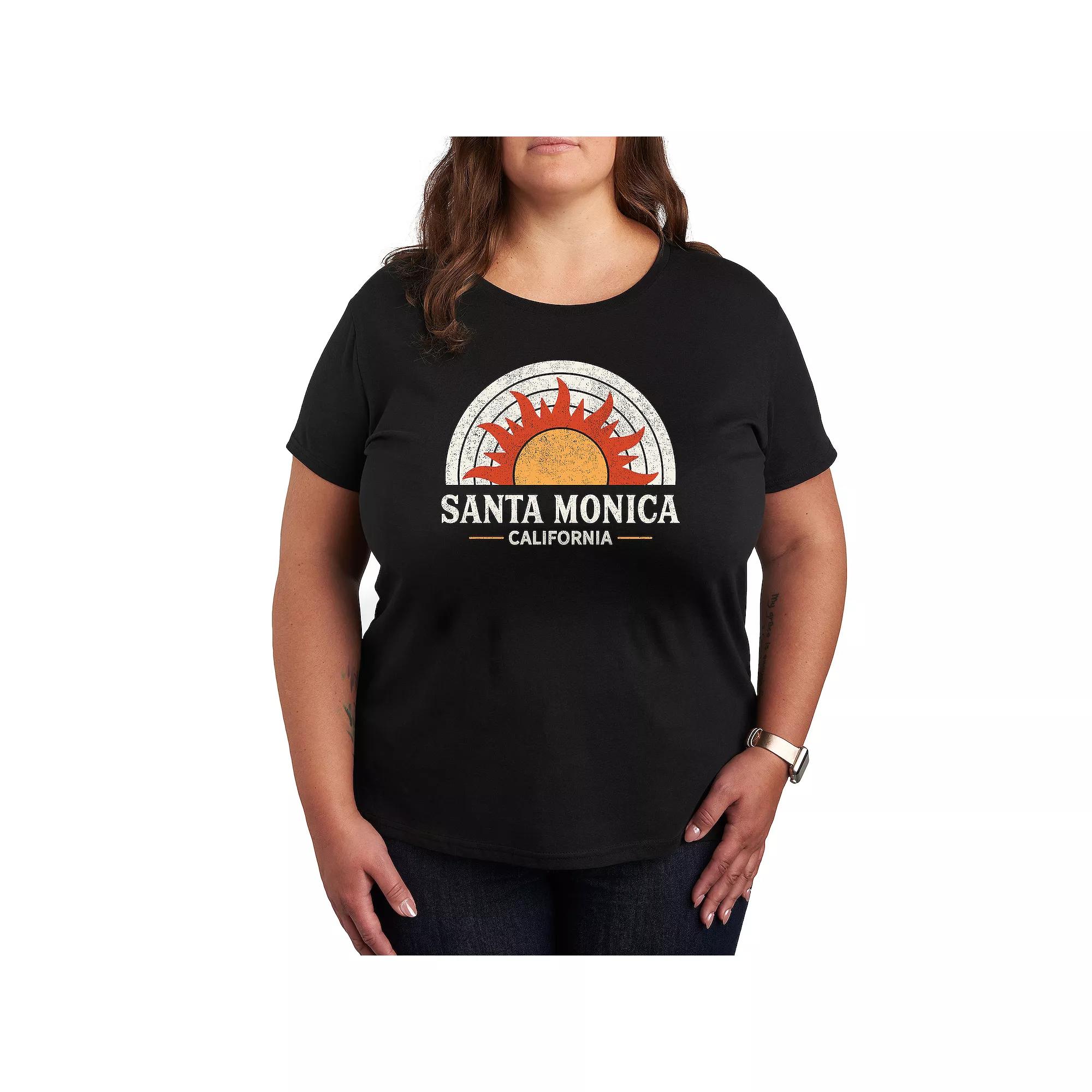Plus Santa Monica California Sun Graphic Tee, Women's,  Product Image