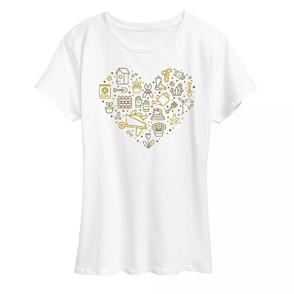 Women's Gardening Supplies Heart Graphic Tee,  Product Image