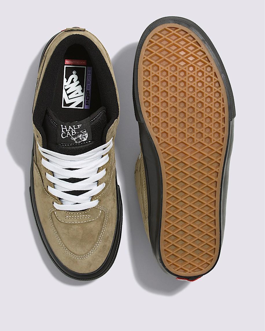 Skate Half Cab Suede Shoe in Olive Brown| Vans US Product Image