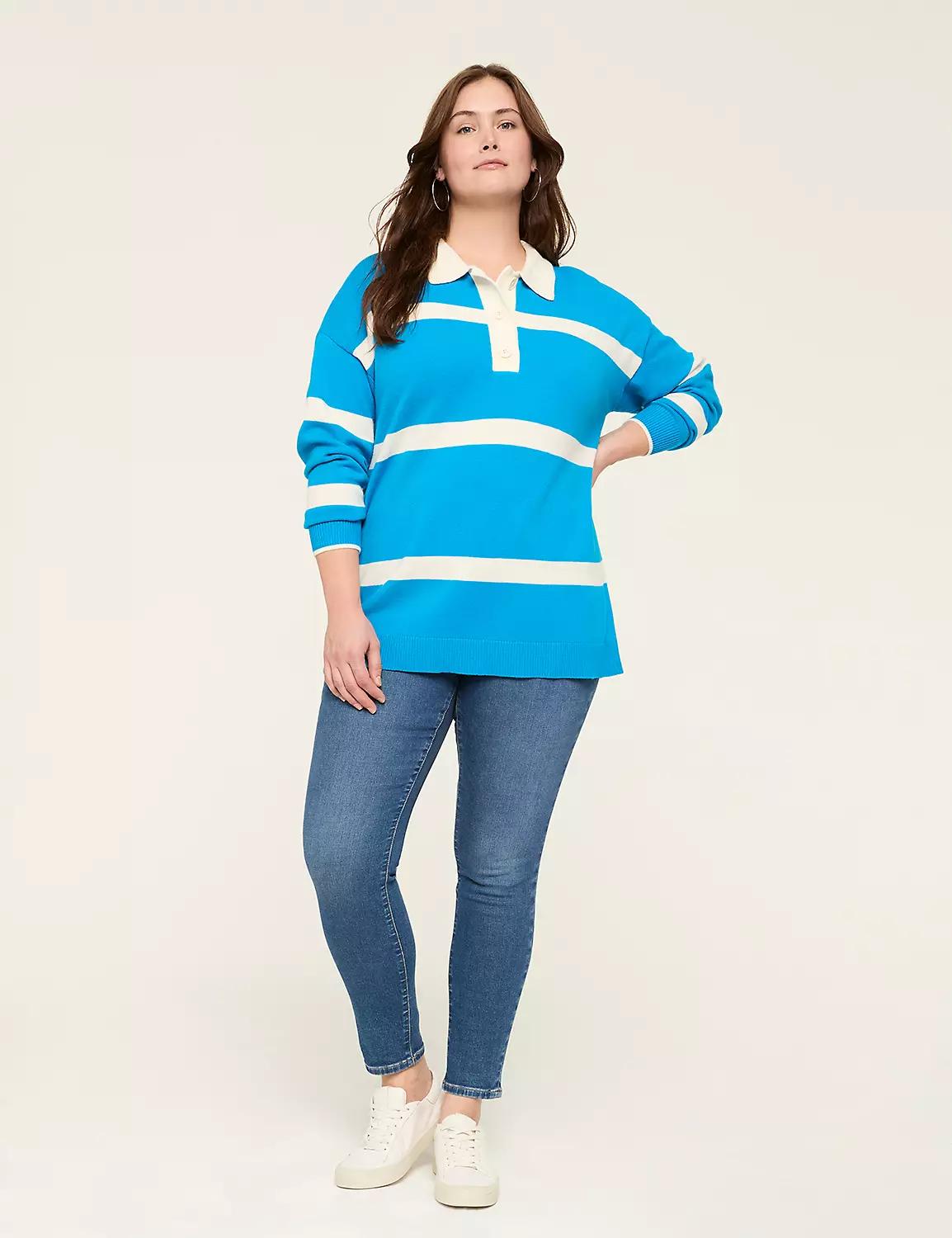 Stripe Polo Sweater Product Image