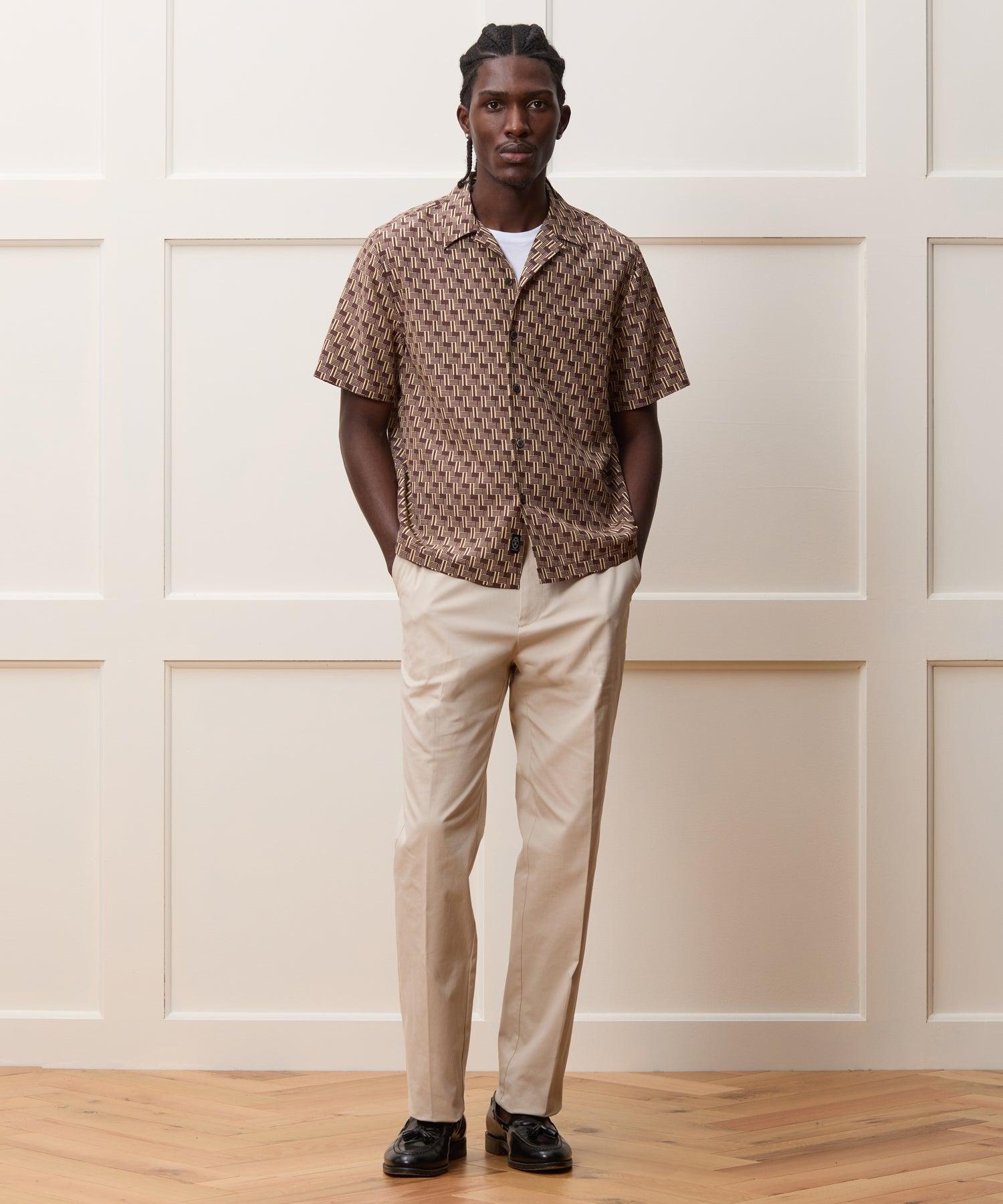 Cropped Silk-Cotton Camp Collar Shirt Product Image