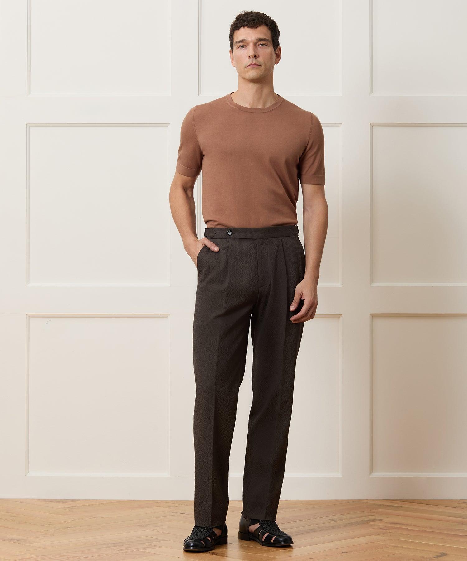 Italian Seersucker Side Tab Trouser Product Image