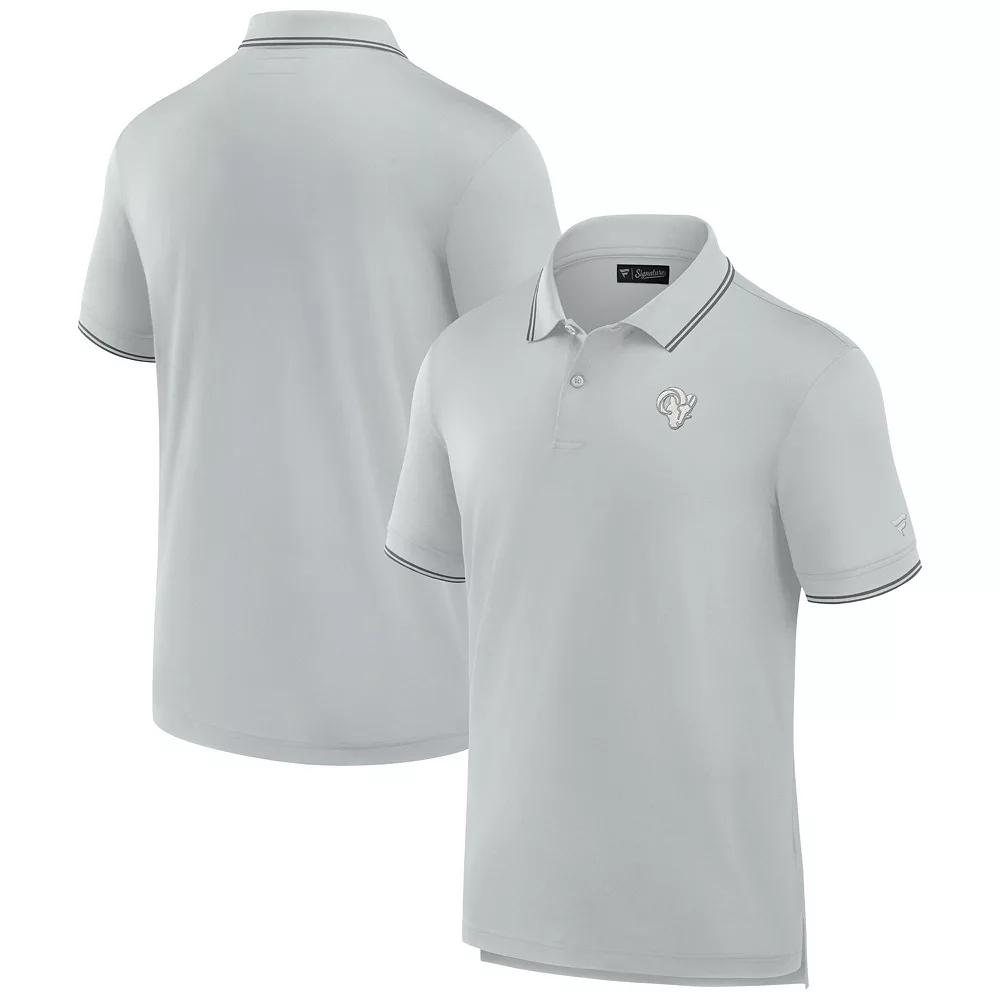 Men's Fanatics Signature Gray Los Angeles Rams Pique Polo Shirt,  Product Image