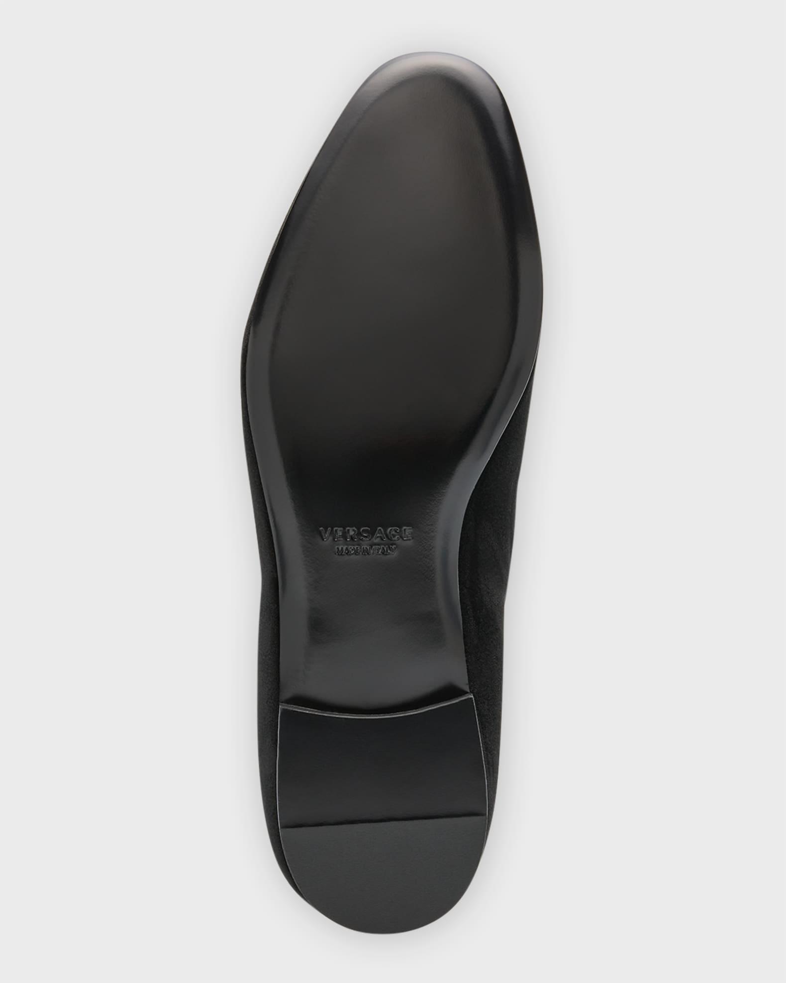 Men's Medusa Ornament Suede Smoking Slippers Product Image