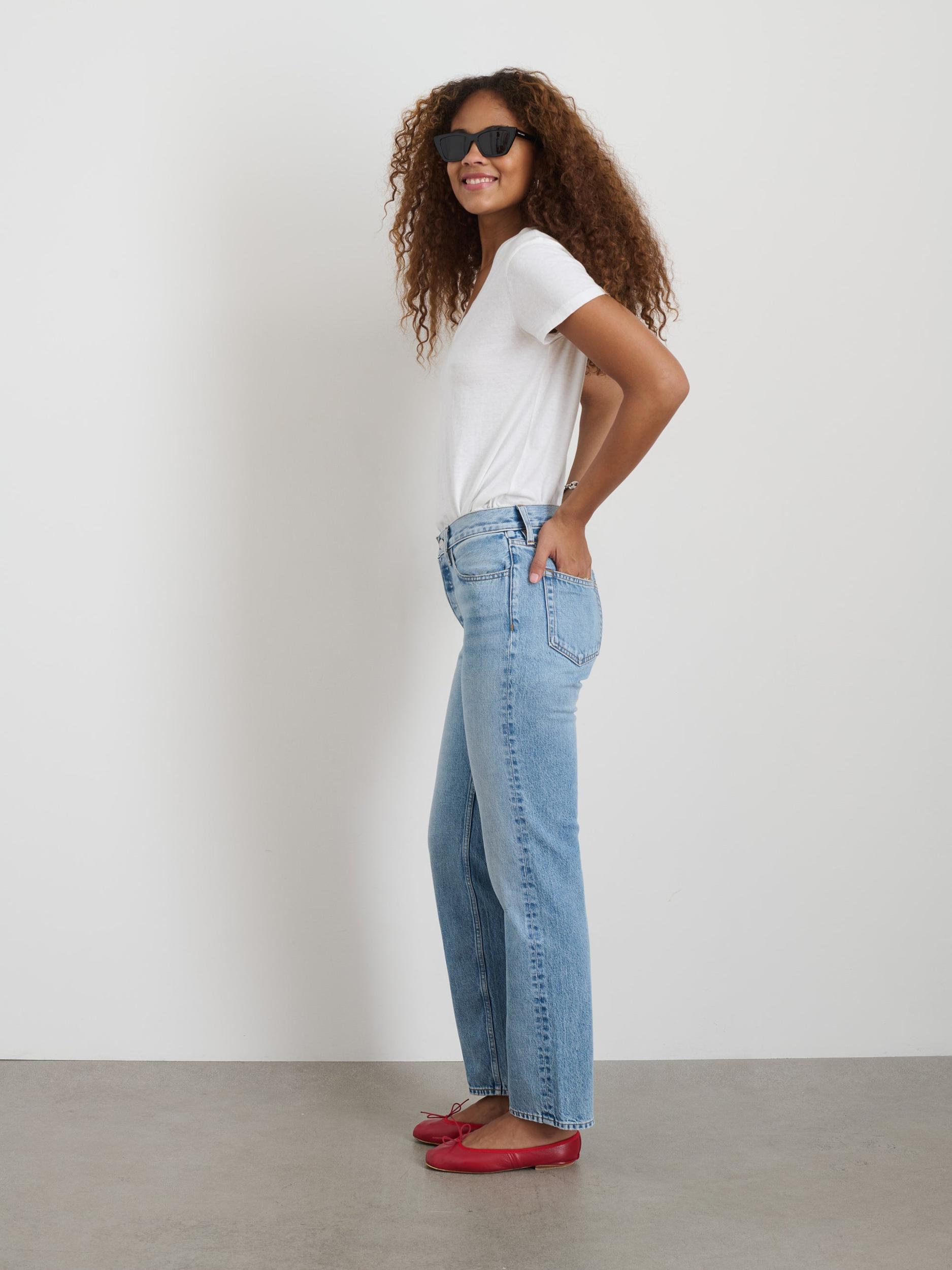 Jane Mid Rise Straight Jean Product Image