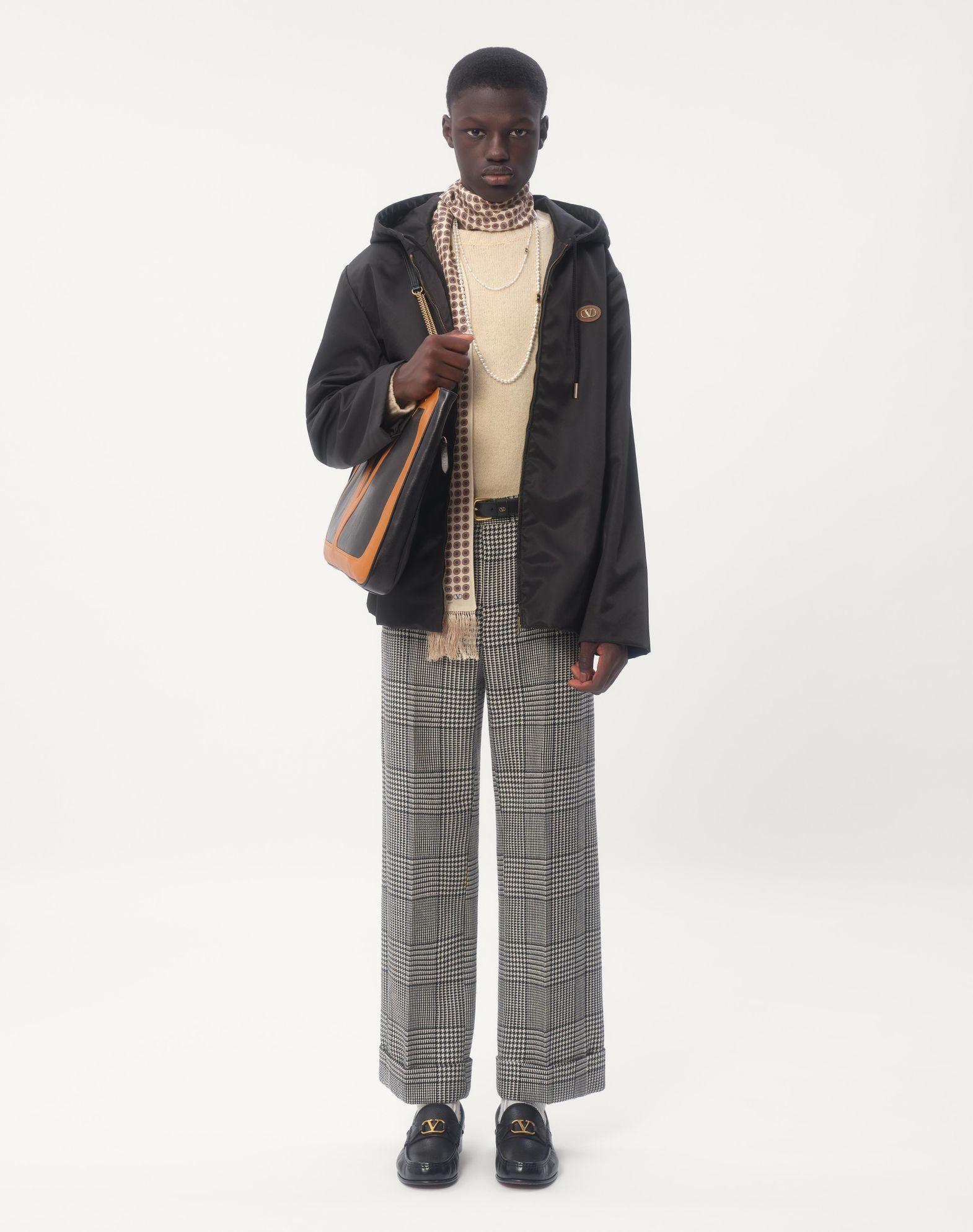 Nylon Hooded Windbreaker With Vlogo Patch Product Image