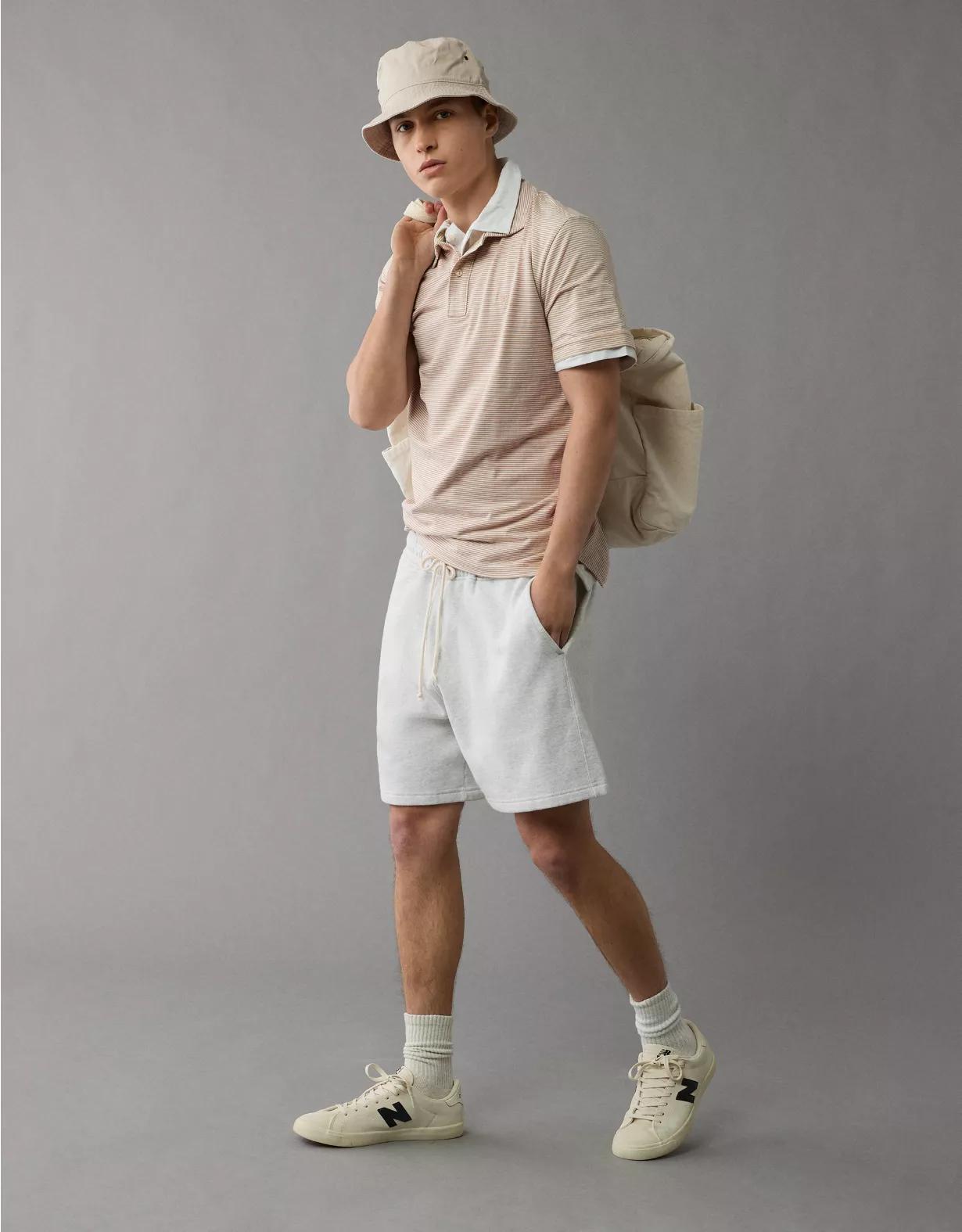 AE 24/7 Club Logo Striped Polo Shirt Product Image