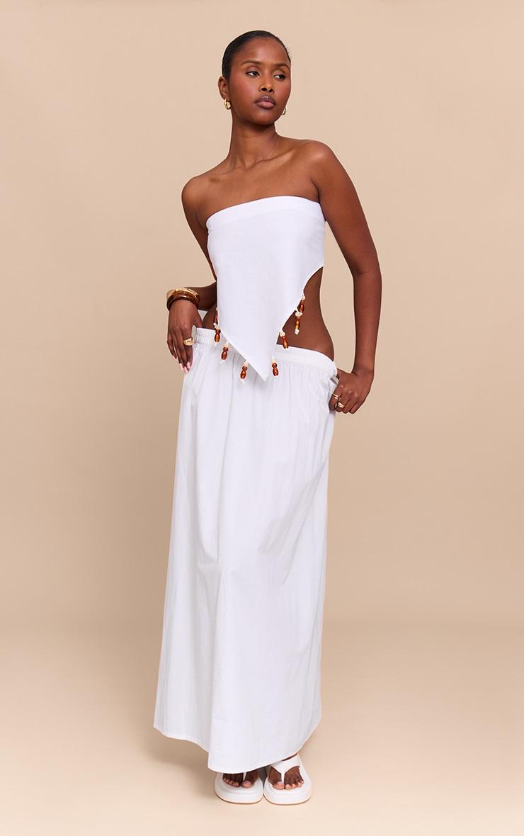 White Beaded Pointed Bandeau Product Image