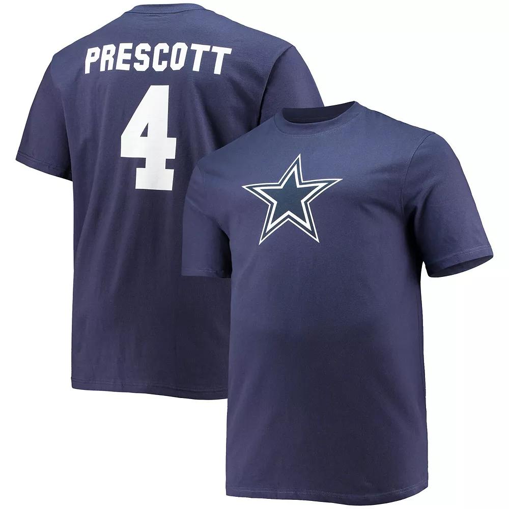 Men's Fanatics Branded Dak Prescott Navy Dallas Cowboys Big & Tall Player Name & Number T-Shirt,  Product Image