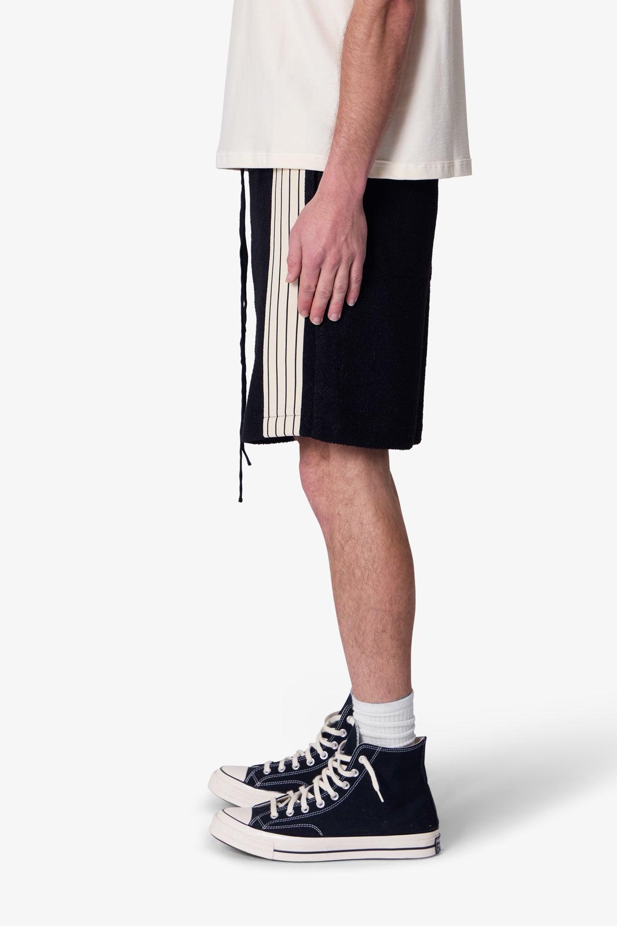 Tricot Striped Sweatshorts - Black Product Image