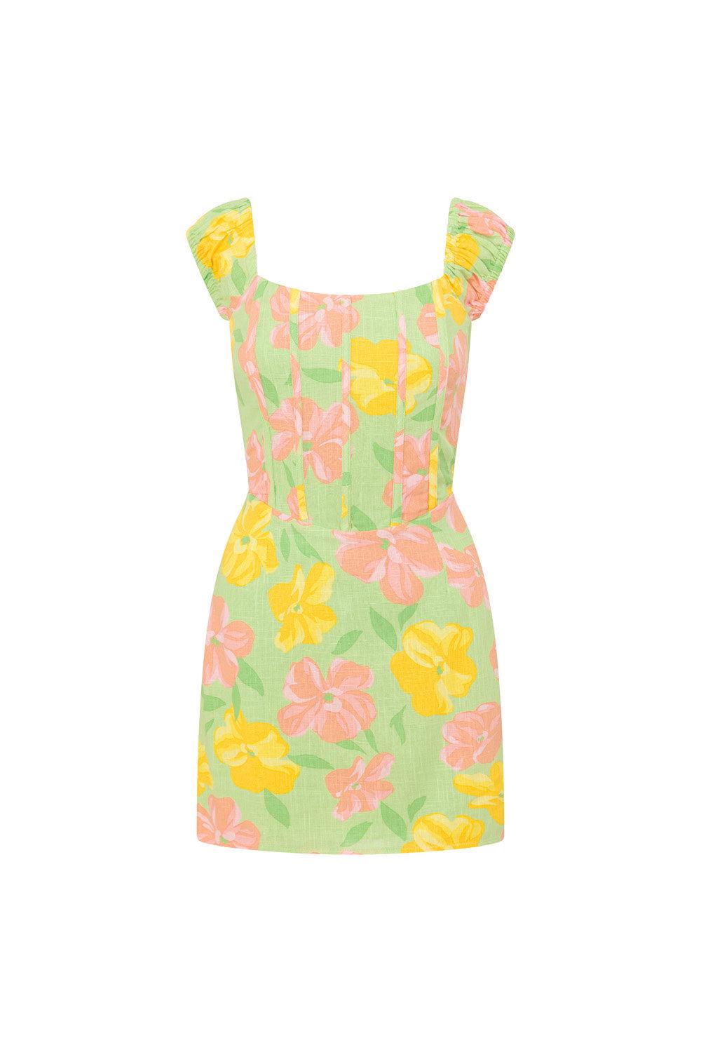 Tillie Dress - Rose Fill Green Product Image