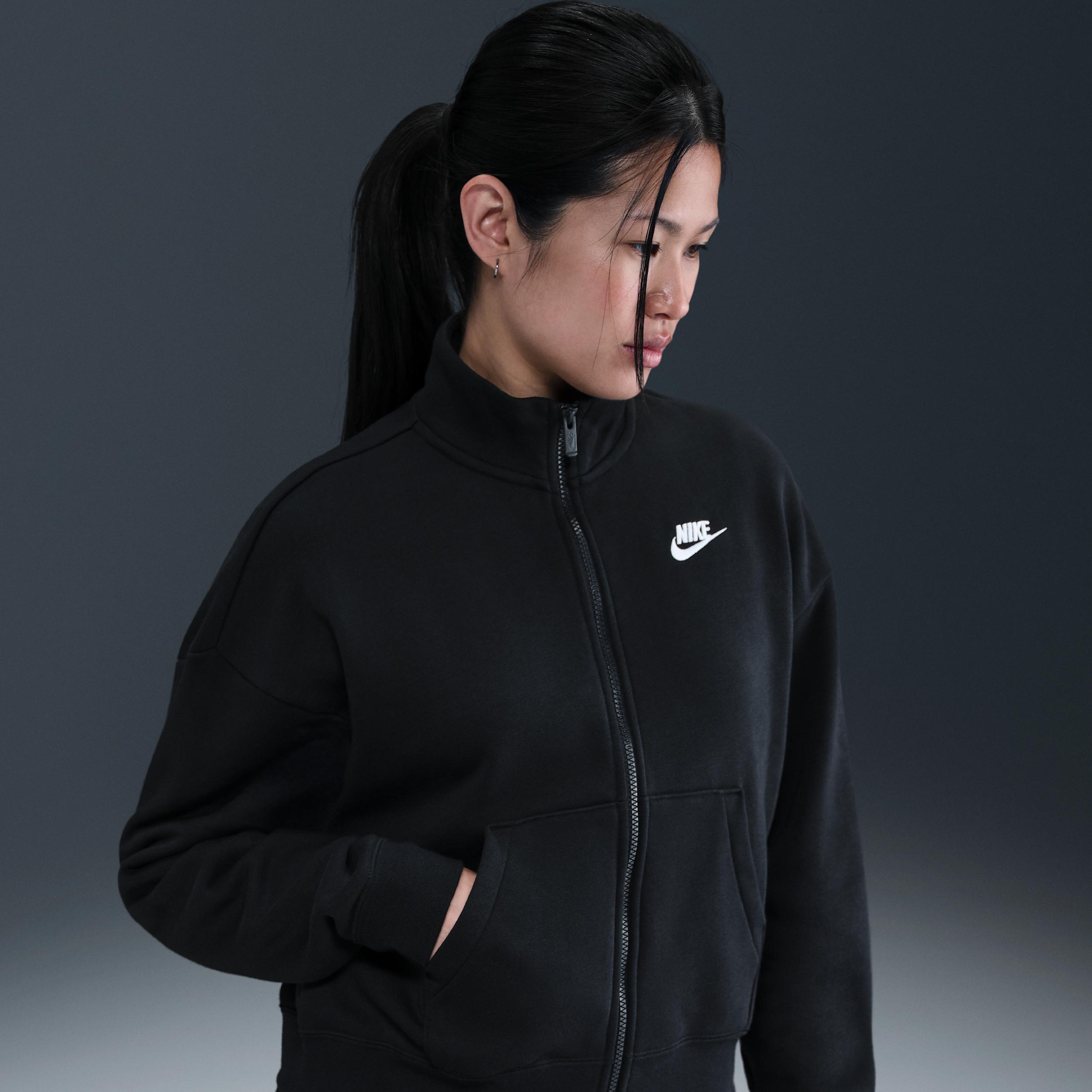 Womens Nike Sportswear Club Fleece Loose Track Jacket | HV2733-010 Product Image