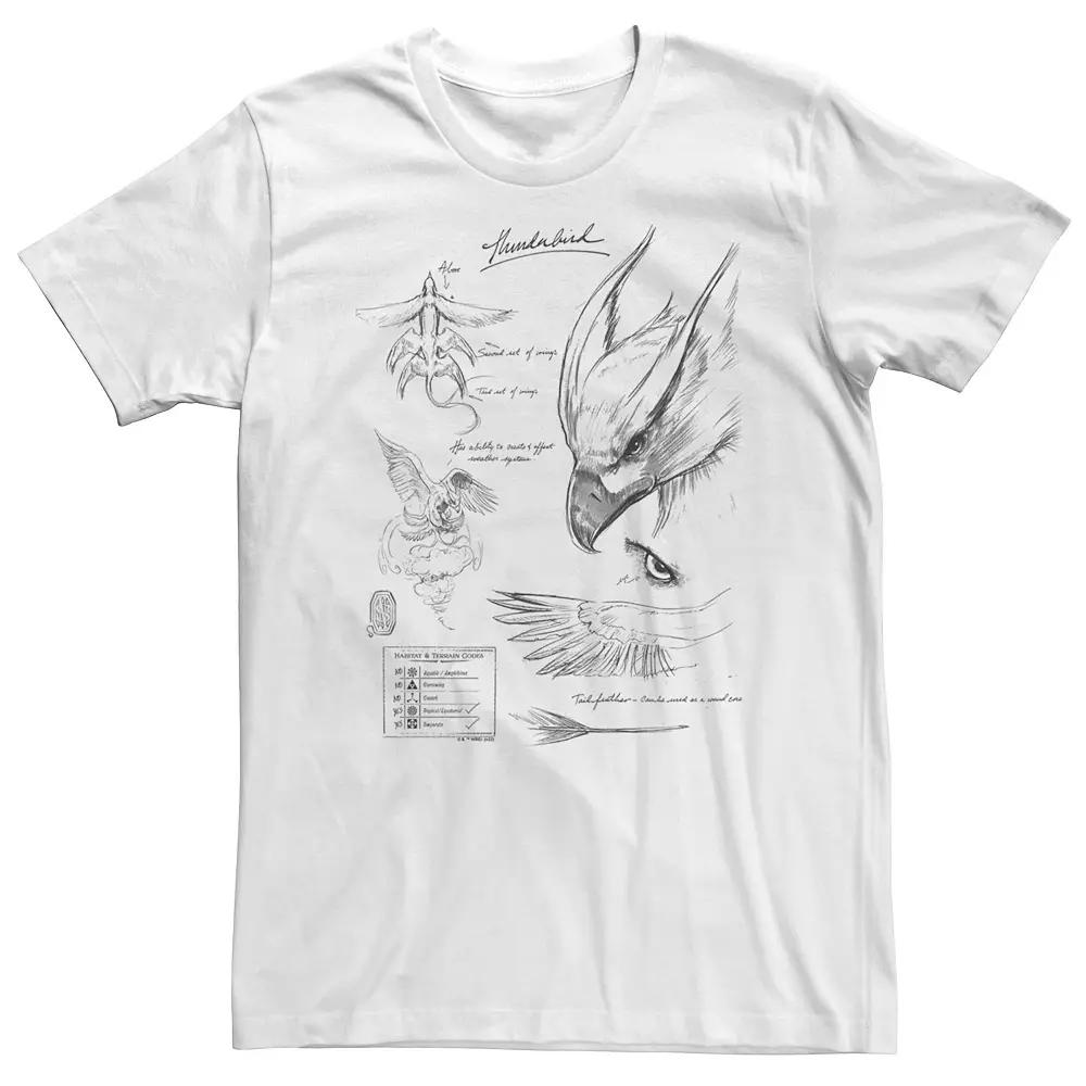 Big & Tall Fantastic Beasts - Grindelwald Thunderbird Study Notebook Sketch Tee, Men's,  Product Image
