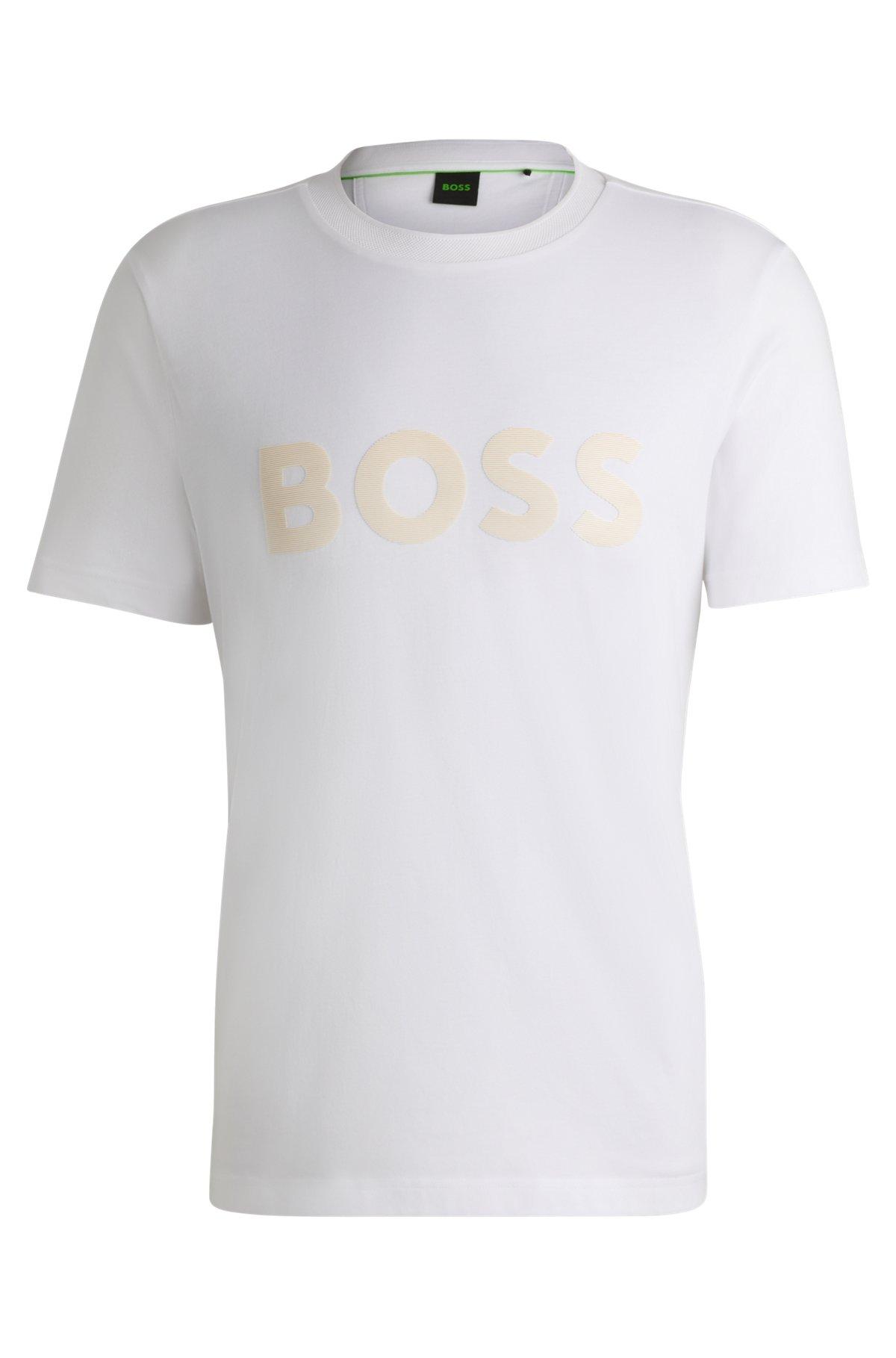 Cotton-jersey T-shirt with mirror-effect logo print Product Image