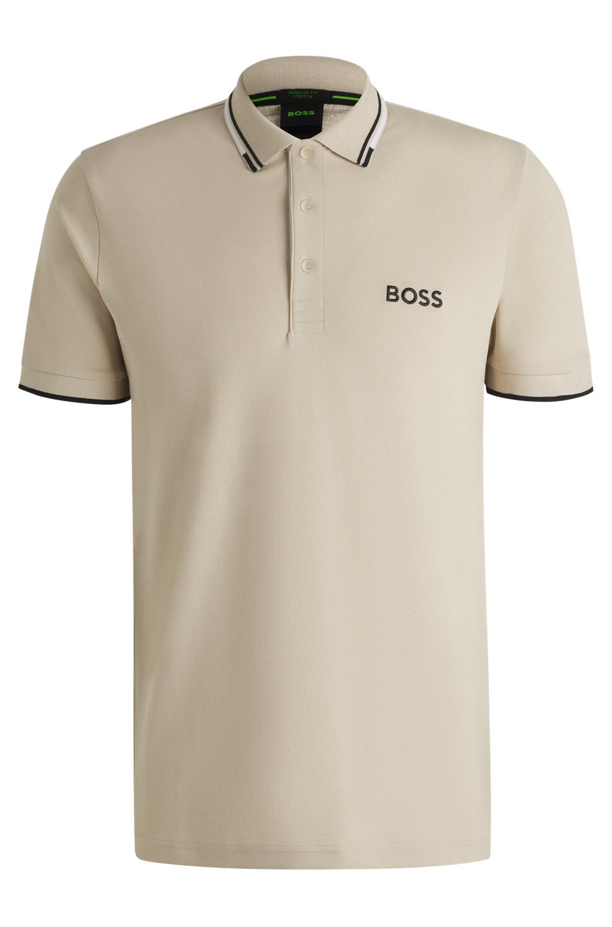 Polo shirt with contrast logos Product Image
